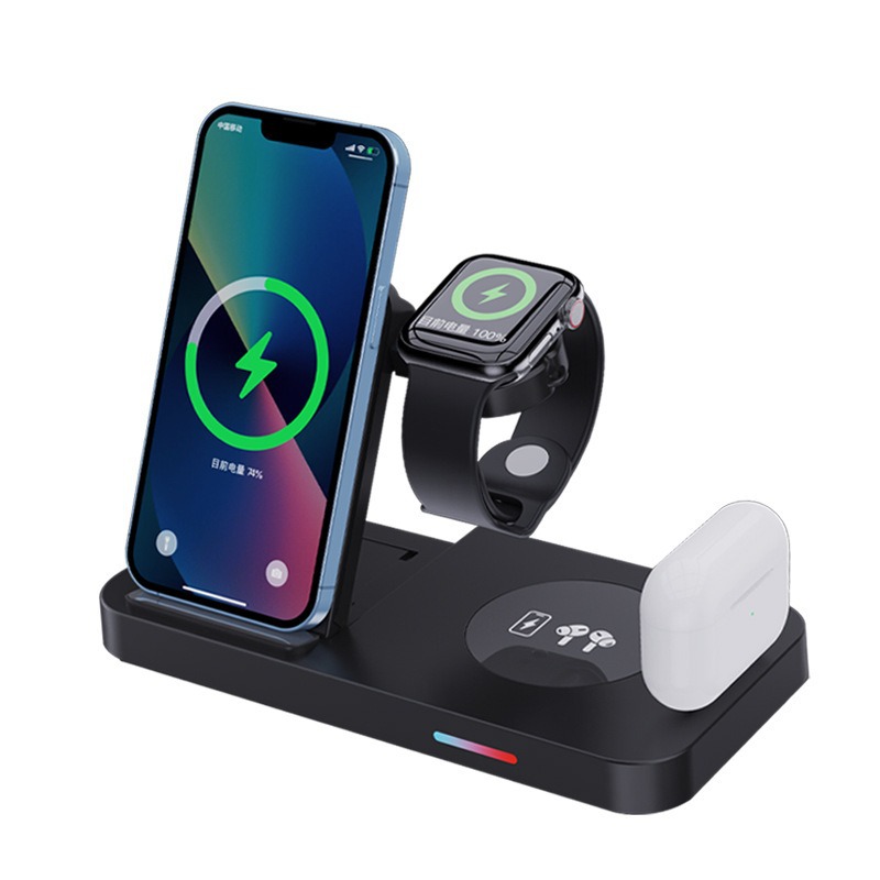 New folding four-in-one wireless charger for Apple phone earphone watch 15W wireless charger fast charging