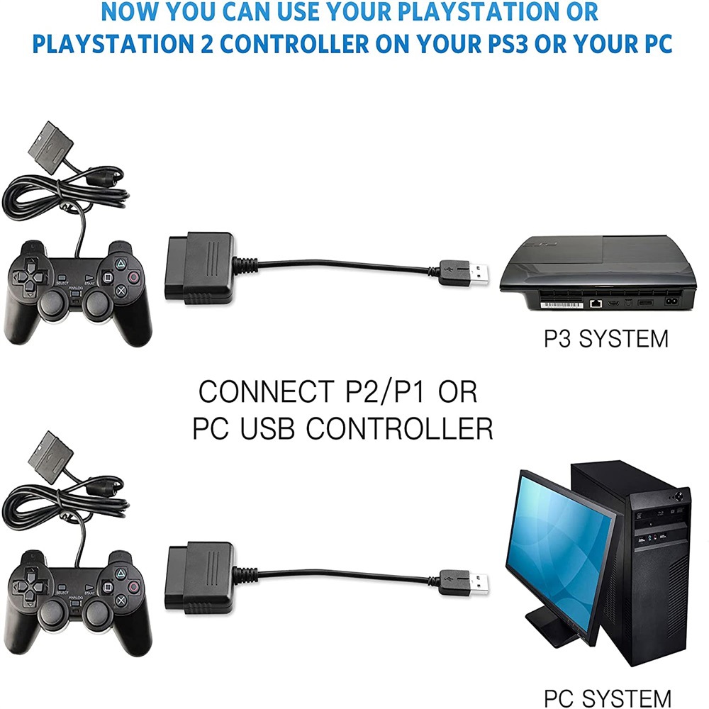 P2 to P3 Converter USB TO PS3/PC Controller Adapter P2 Game Controller Converter