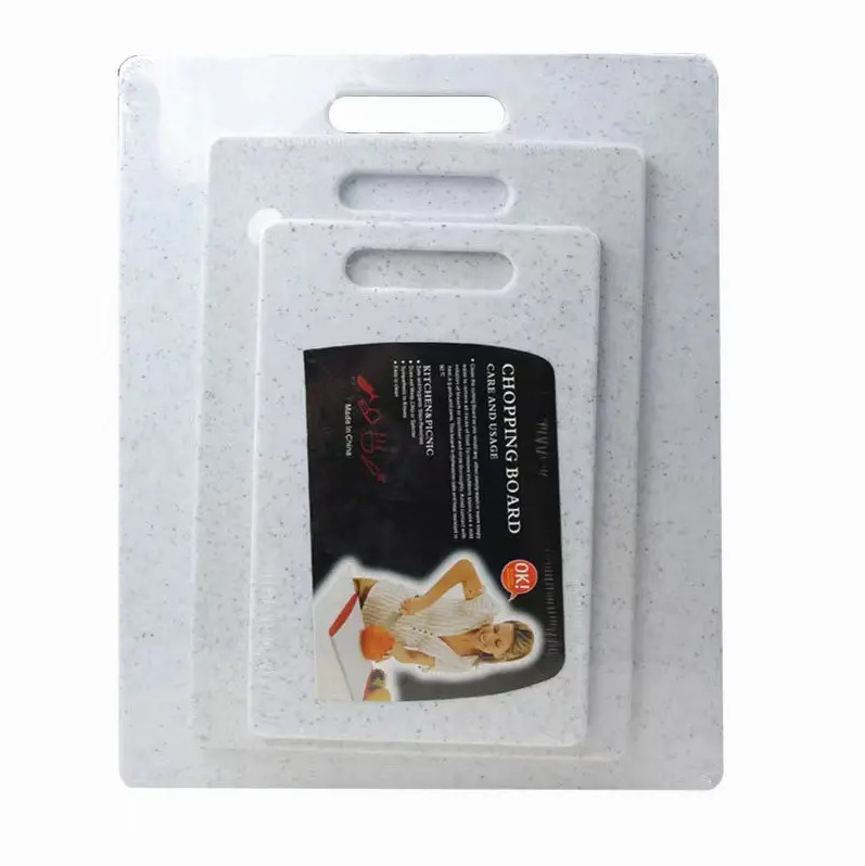 Marble-like Cutting Board PP Plastic Chopping Board Kitchen Three-Piece Set Classified Double-Sided Cutting Board