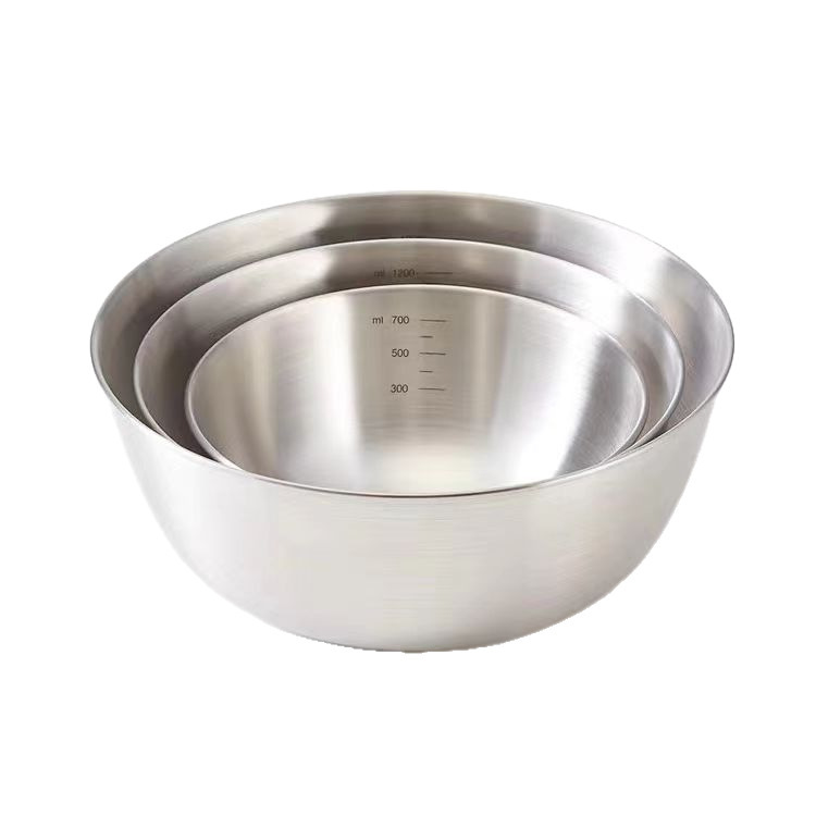 Stainless steel mixing bowl household measuring bowl thickened mixing bowl egg beating bowl salad baking bowl