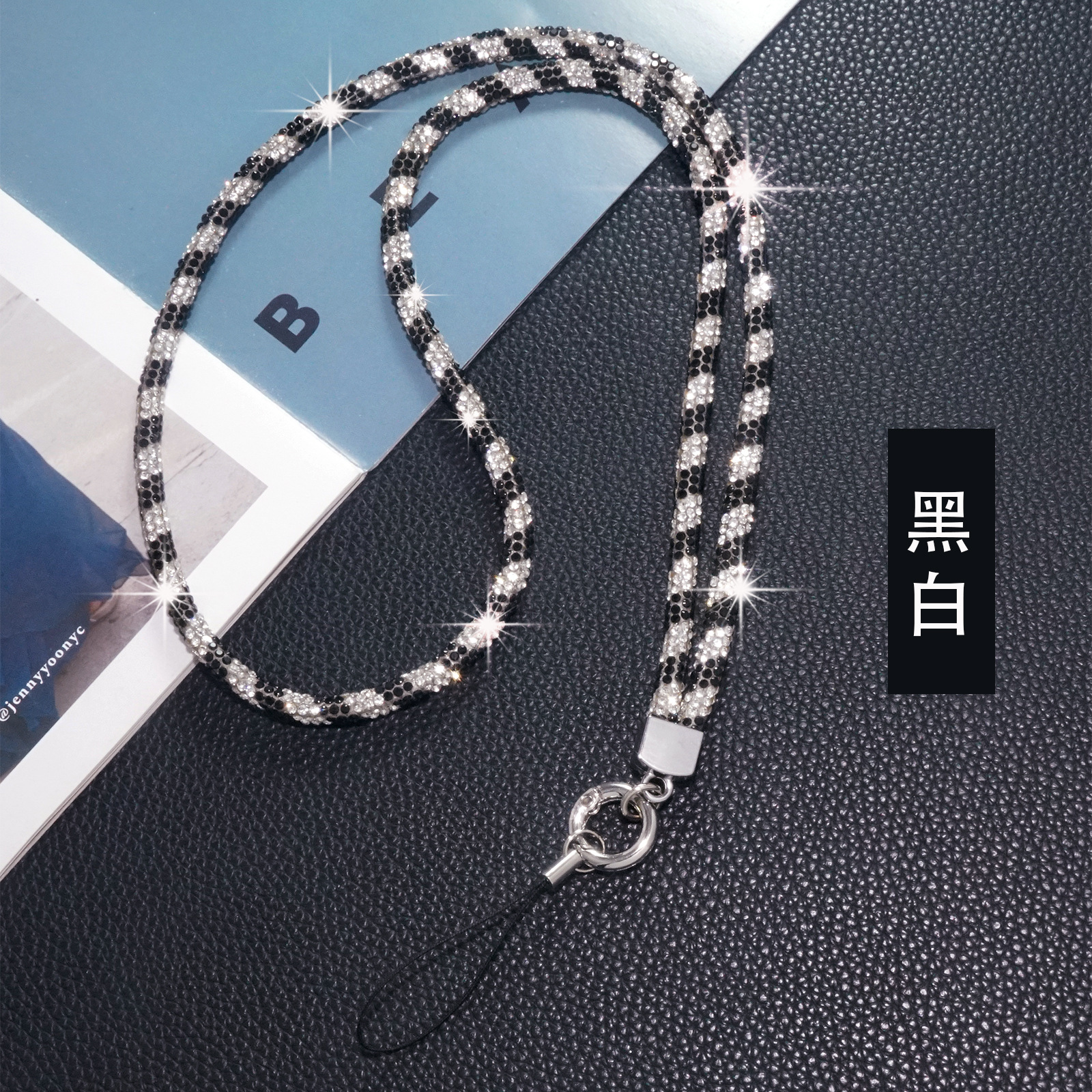 Luxury Rhinestone Phone Lanyard Full Diamond Long Necklace Chain Colorful Diamond Badge Chain New