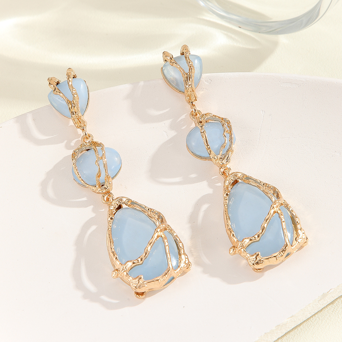2024ZA Teardrop Earrings Niche Geometric Earrings Simple Earrings Women