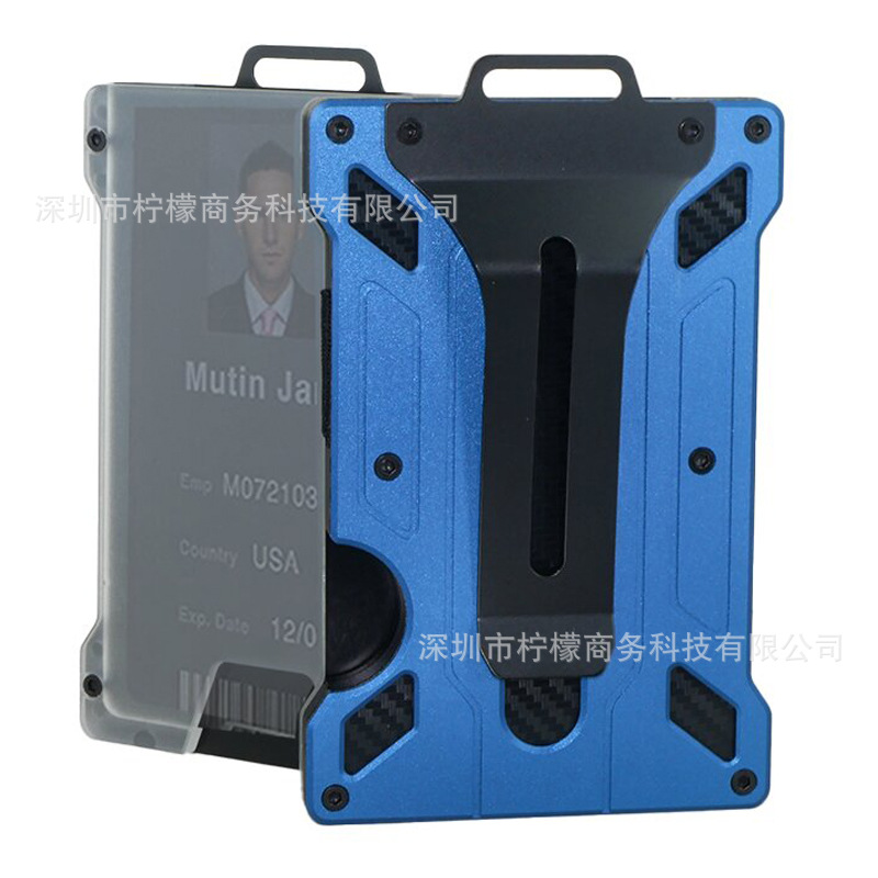 New Aluminum Alloy Card Holder Transparent Badge RFID Metal Wallet Work ID Card Clip Business Card Holder