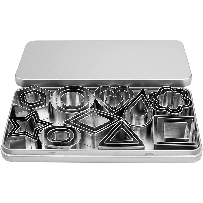 Stainless Steel Cookie Mold Geometric Shapes Letters Numbers Fondant Mold Cookie Fruit Vegetable Cutter Baking Tool