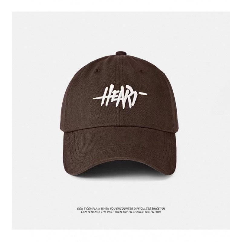 HE刺绣棒球帽-咖啡色