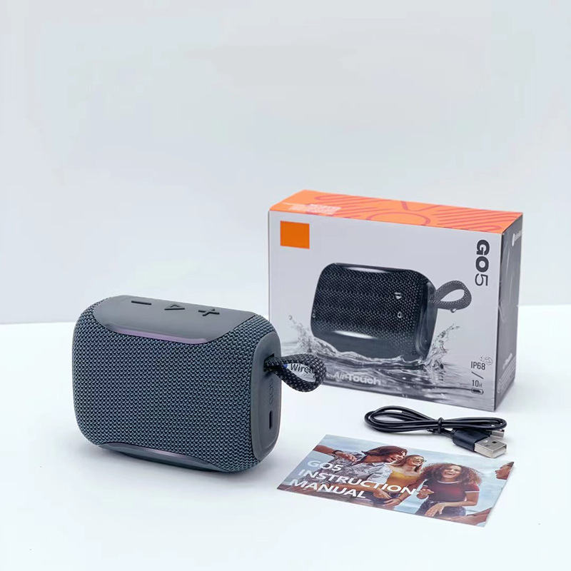 GO5 Bluetooth Speaker TWS Outdoor Home Portable Double-Sided Fabric Net Bass Card Slot Gift Speaker