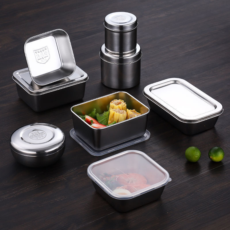 304 stainless steel sample box school kindergarten food fresh-keeping box sample bowl with lid kitchen food sample bottle
