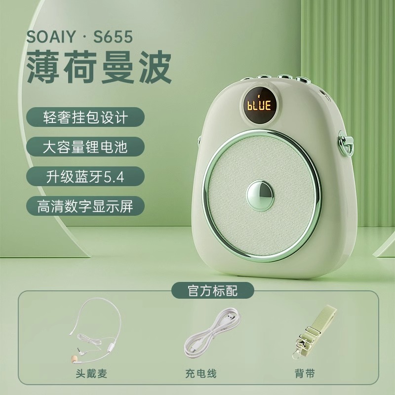 Soai S655 Wireless Clip-on Bee Amplifier Teacher Classroom Magnetic Microphone Tour Guide Outdoor Horn