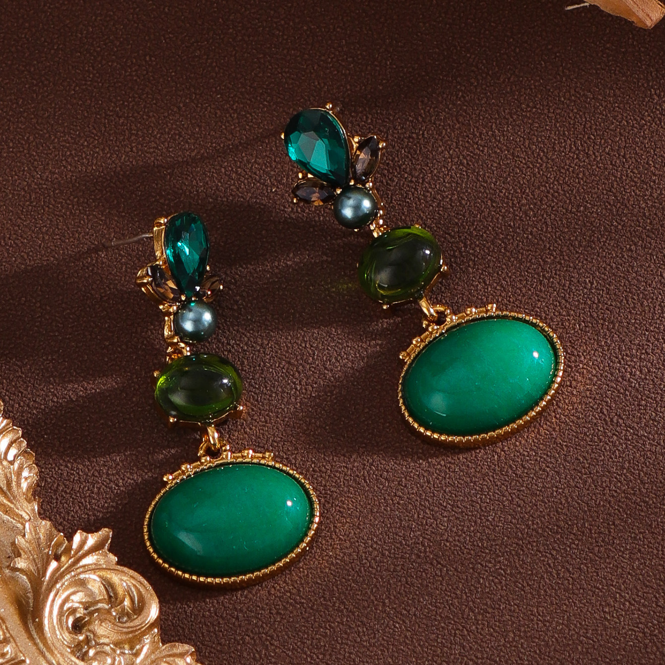 Original Design Wind Accessories Vintage Style Gemstone Earrings Women