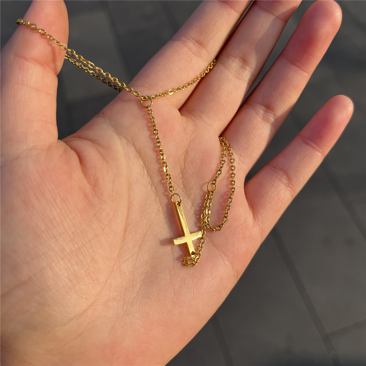Elegant style stainless steel bracelet with cross pendant, charming exquisite ring bracelet, treasure accessory
