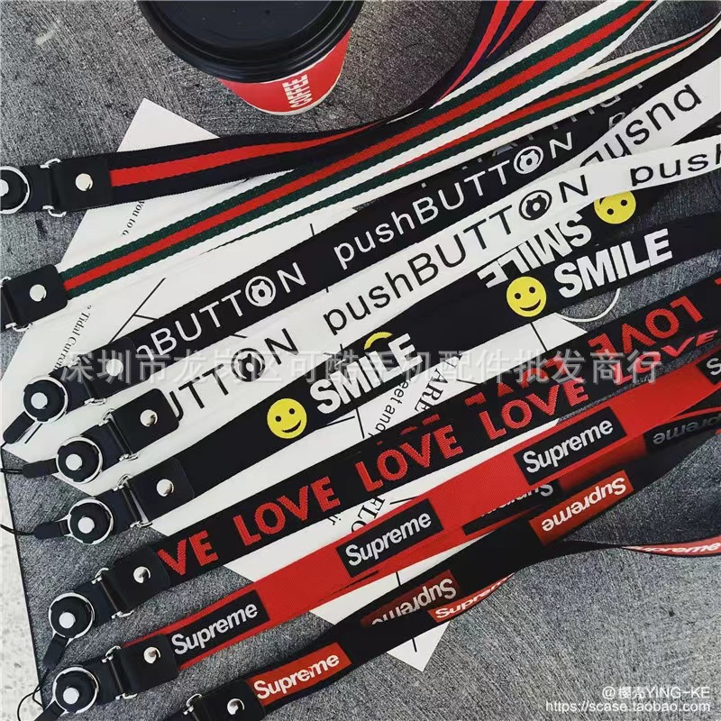 Phone Lanyard Neck Strap Long Short Phone Rope Men Women Wide Strap Cartoon Card Case Lanyard