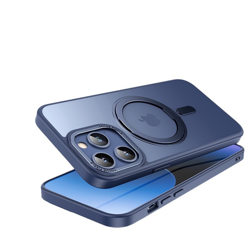 For iPhone 17 Pro Max Phone Case 360 Degree Rotating Fulcrum Metal Bracket Apple 17E/15 Anti-Fall