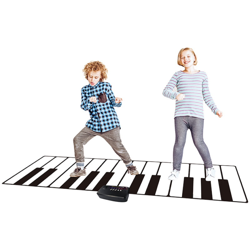 Children's Black and White 24-Key Electronic Keyboard Dance Mat Birthday Gift Family Game with Sound Music Mat