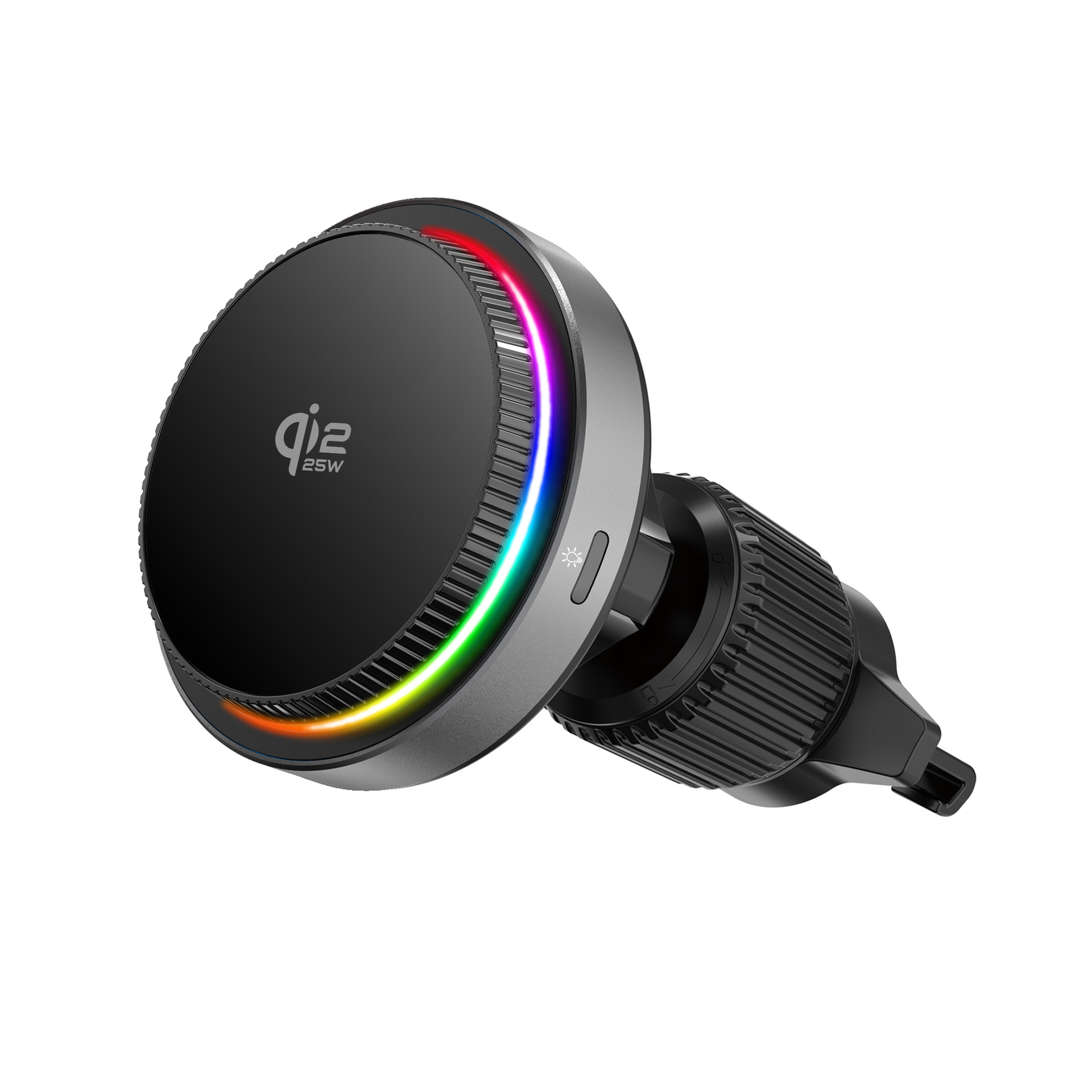 QI2.2 semiconductor cooling 25W magnetic car wireless charger for Apple iPhone colorful light stand
