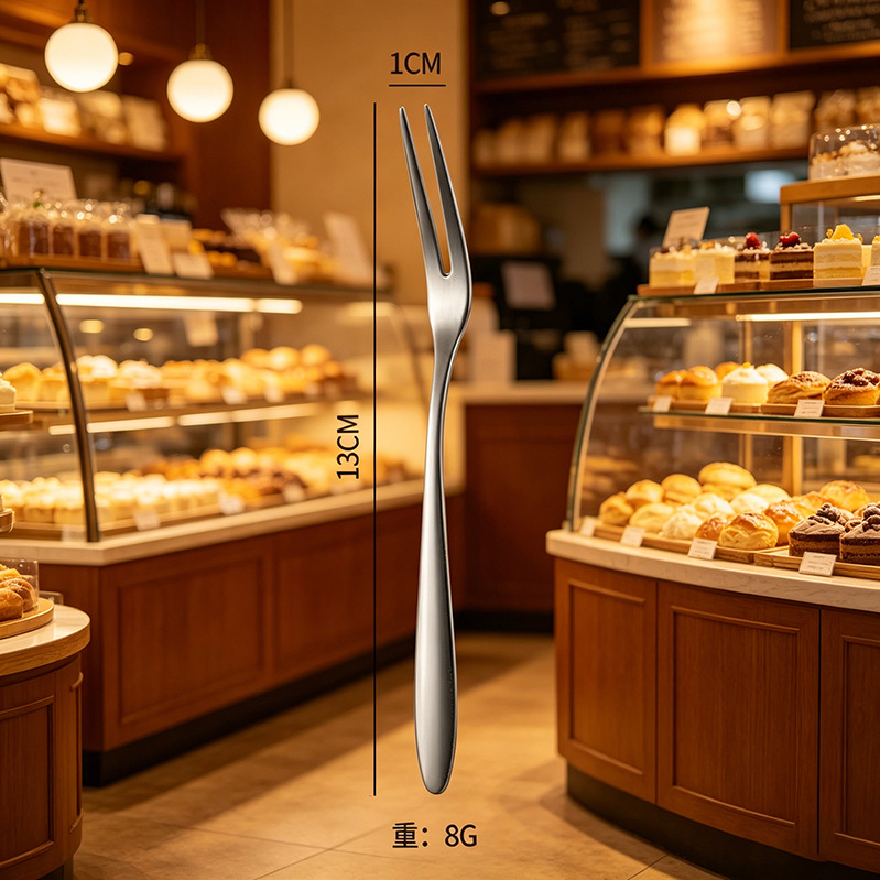 Fruit Fork 304 Stainless Steel Fork Food Grade Mooncake Fork Cake Fork Individually Wrapped