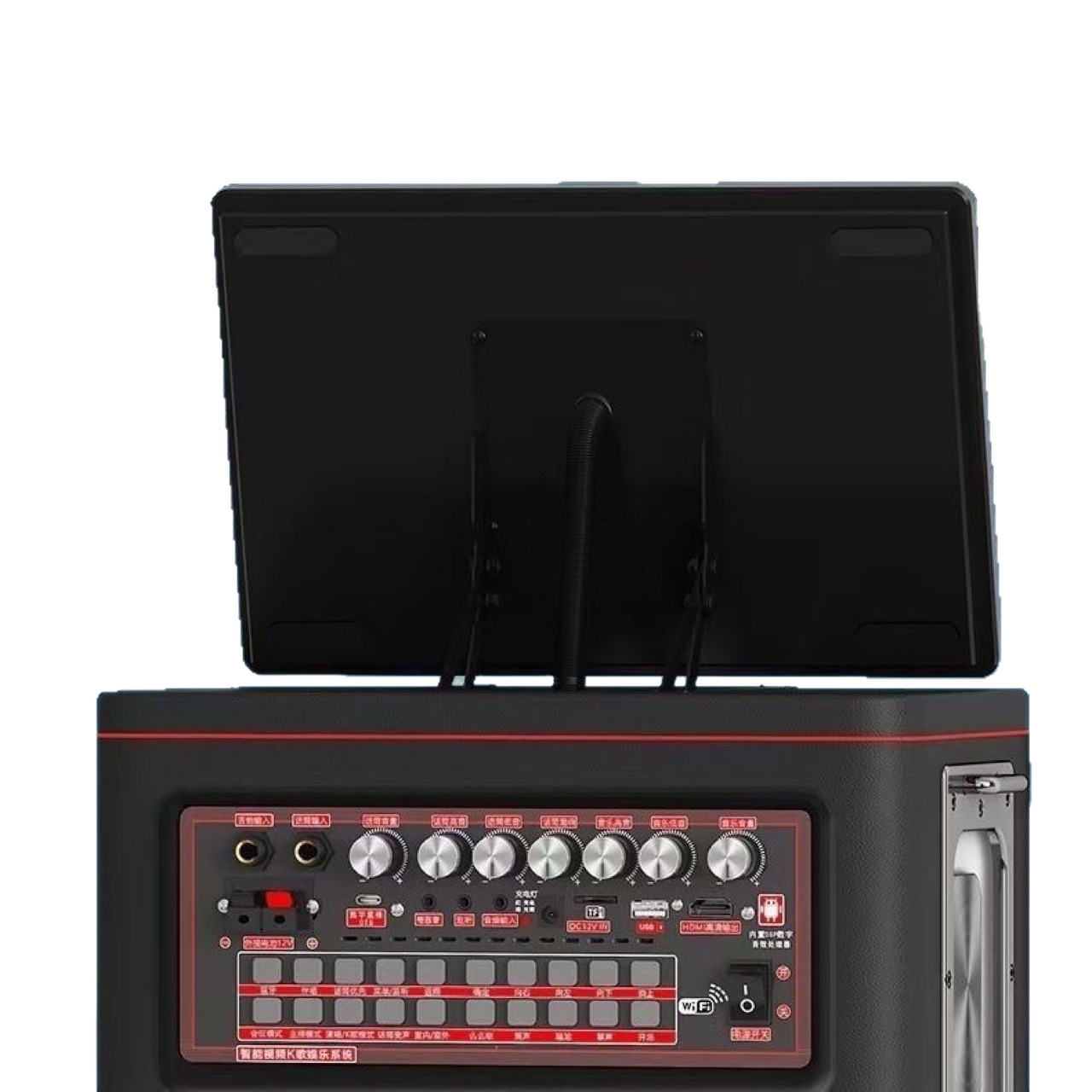 Square Dance Speaker with Display Screen Outdoor K Song High Power Heavy Subwoofer Portable KTV Bluetooth Audio