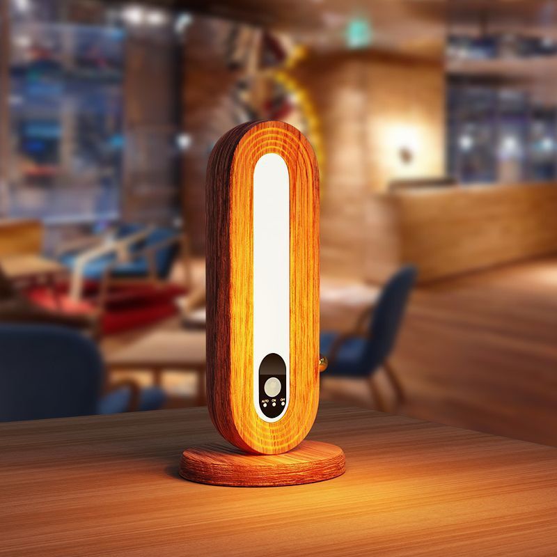 Wooden eye protection desk lamp bedside wall lamp bedroom corridor entrance solid wood human body induction lamp