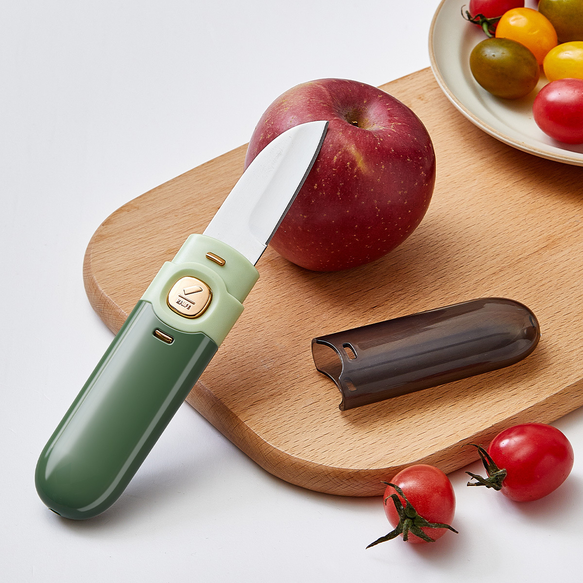 Household fruit knife, peeler, dormitory two-in-one paring knife, portable apple peeler, multifunctional double-ended peeler