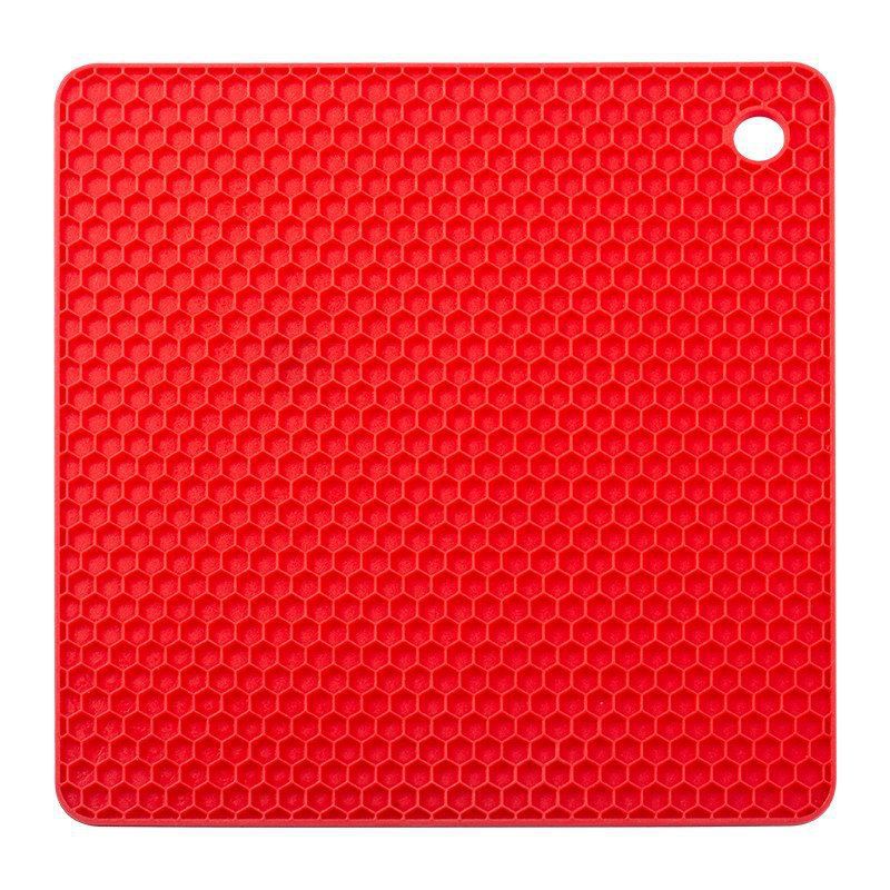 Thickened silicone square honeycomb mat, heat-resistant insulation table mat, home bowl mat, pot mat, food-grade degradable