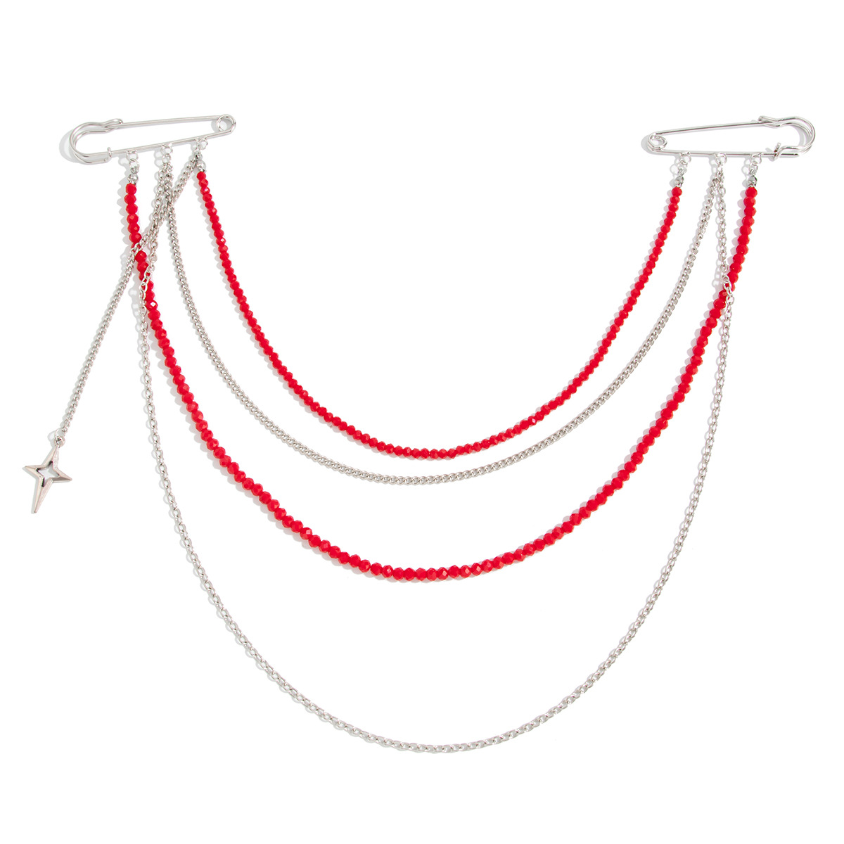 Jewelry hip-hop tassel chain brooch star pendant pin suit decoration