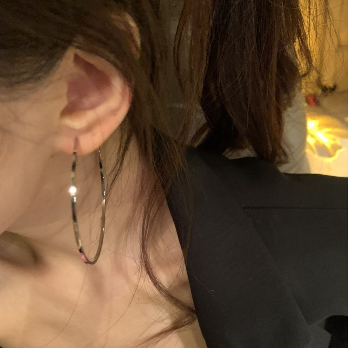 Large Hoop Earrings Women Round Ear Hoops Circle Earrings Sterling Silver Ear Pin Ear Drops