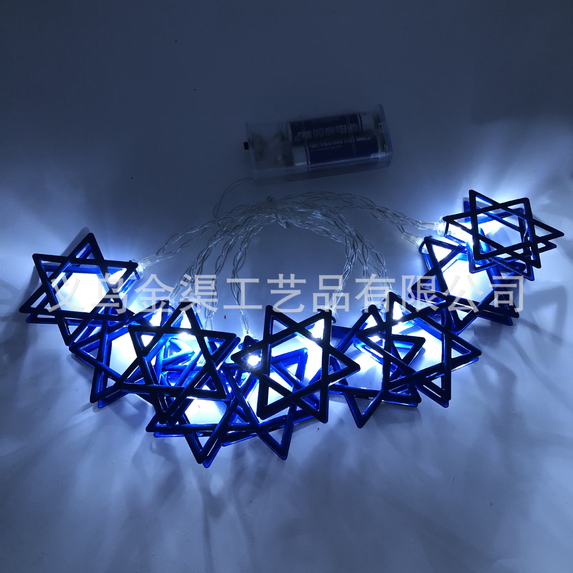 LED Hanukkah Light String, Menorah Star of David Light String, Hexagram Star of David Light String, Christmas