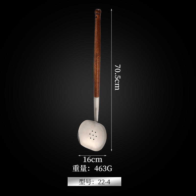 Extra-long hand shovel exported to Russia, extra-large hand shovel, wooden handle shovel, chef's spoon, long-handled strainer series