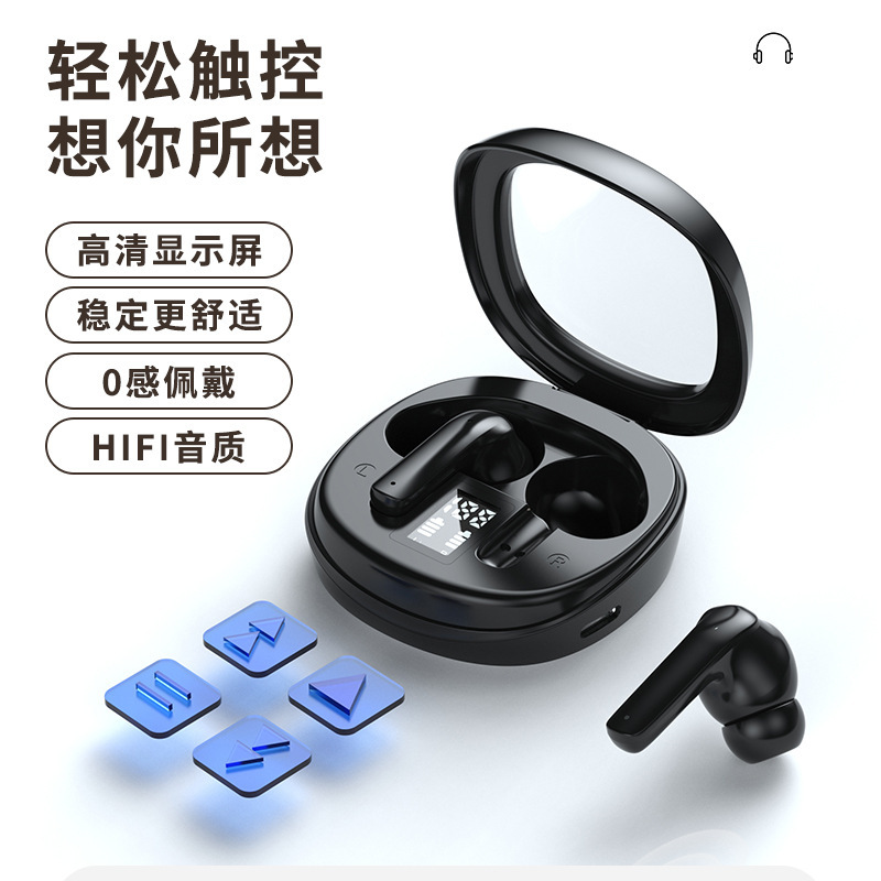 Wireless Bluetooth headset transparent space capsule sports digital display headset low latency long battery life Bluetooth S300