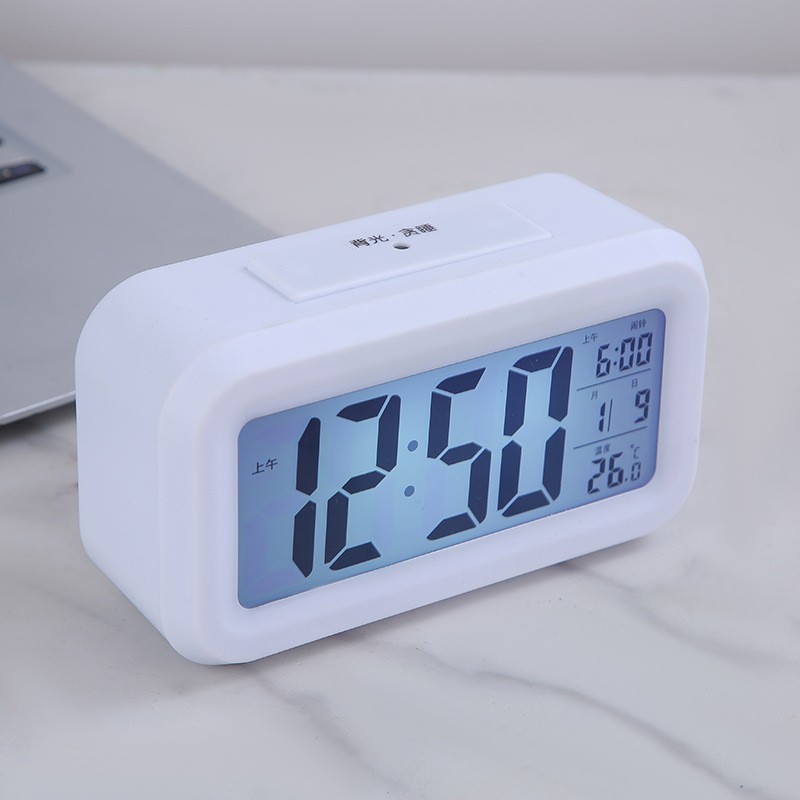 Electronic alarm clock light-sensing alarm clock student special luminous desktop student alarm clock with voice desk clock