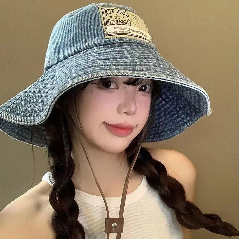 Hat for Women, Spring/Summer/Autumn, Washed Fisherman Hat, Simple Sun Protection, Denim Basin Hat