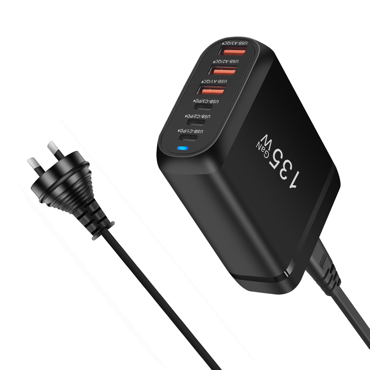 New 286W GaN Multi-Port Charger 6C2A Plug Desktop Flash Charging Charging Station PD Fast Charging Adapter