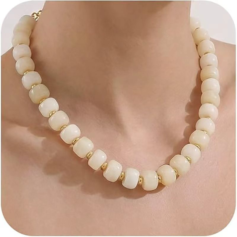 Acrylic Resin Bohemian Colorful Beaded Heart Necklace Women's Choker New Arrival