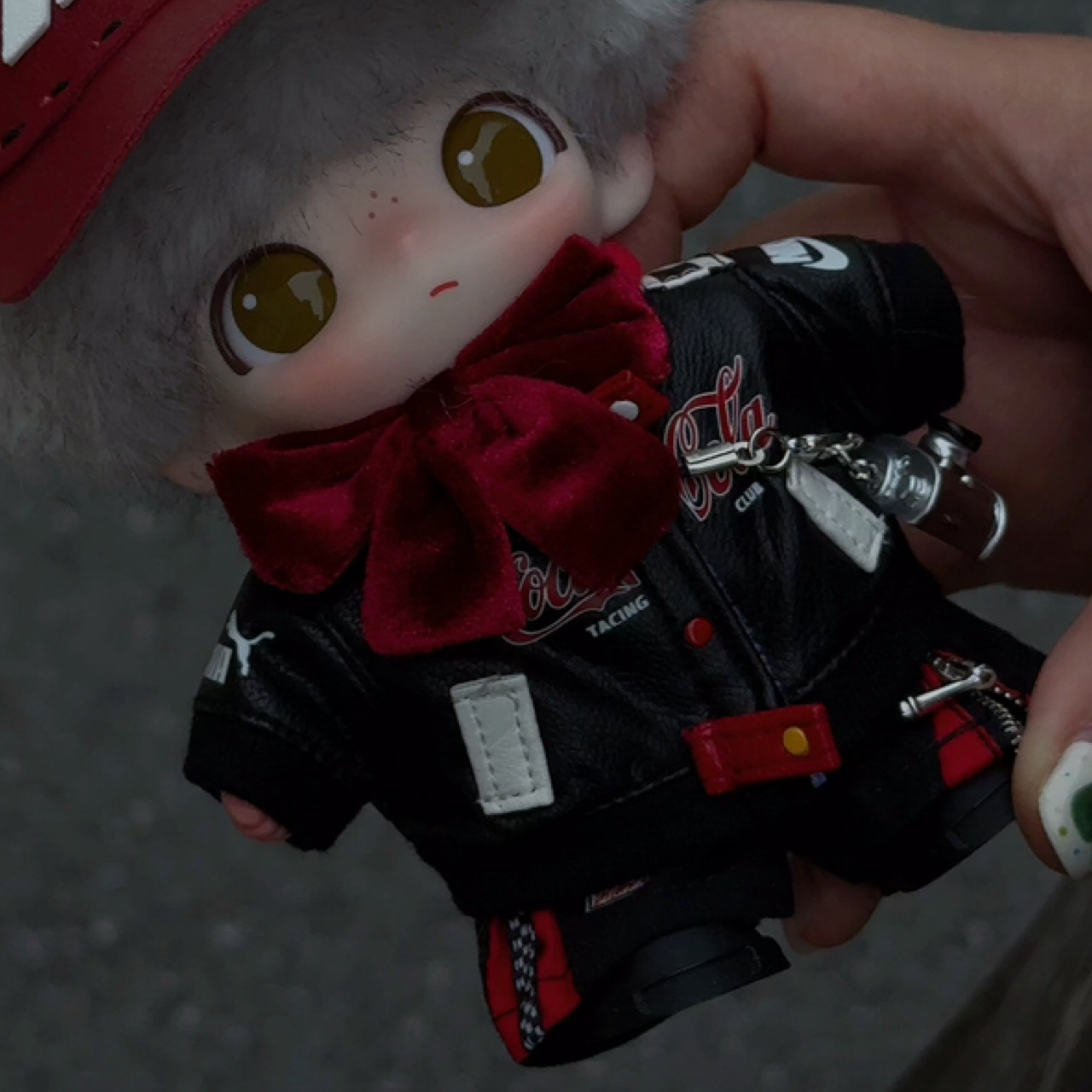 Doll Clothes Only dimoo Wolf Grandma Clothes dimoo Secret Drama Club Series Cool Motorcycle Racing Leather Jacket