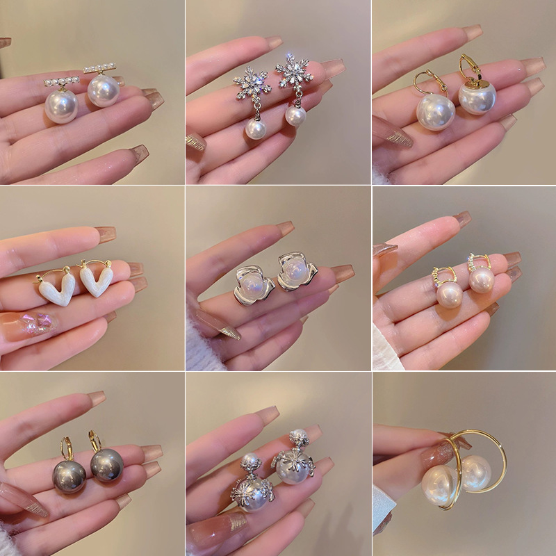 s925 silver pearl earrings for women, unique and beautiful ear accessories, ear drops