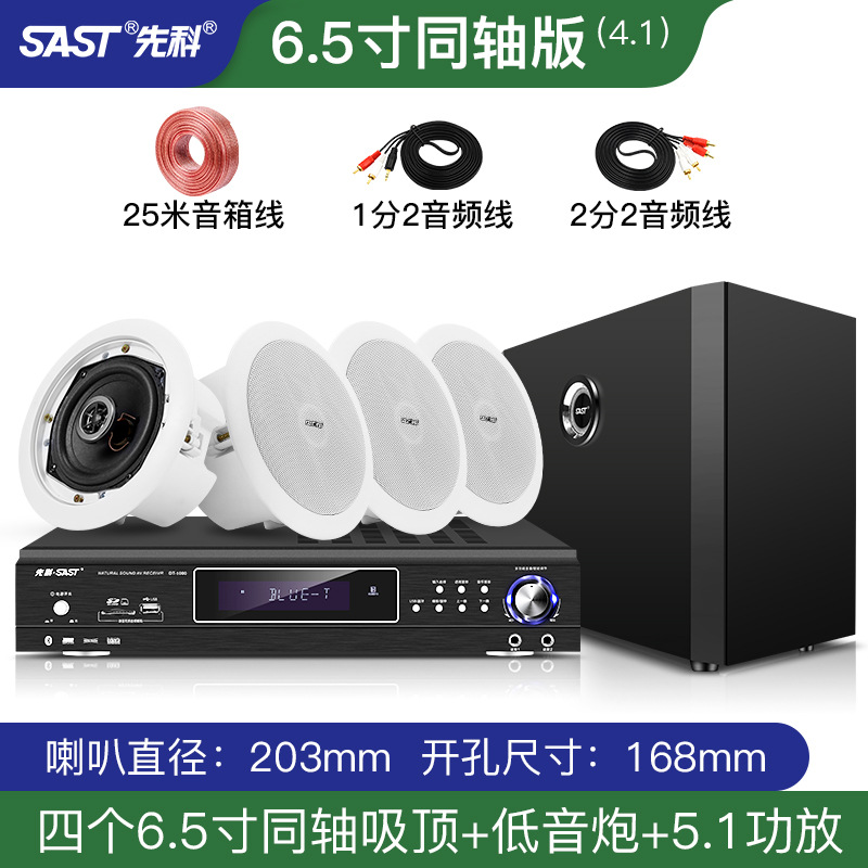 SAST 5.1 home theater audio living room ceiling 3D surround stereo embedded subwoofer amplifier ceiling set