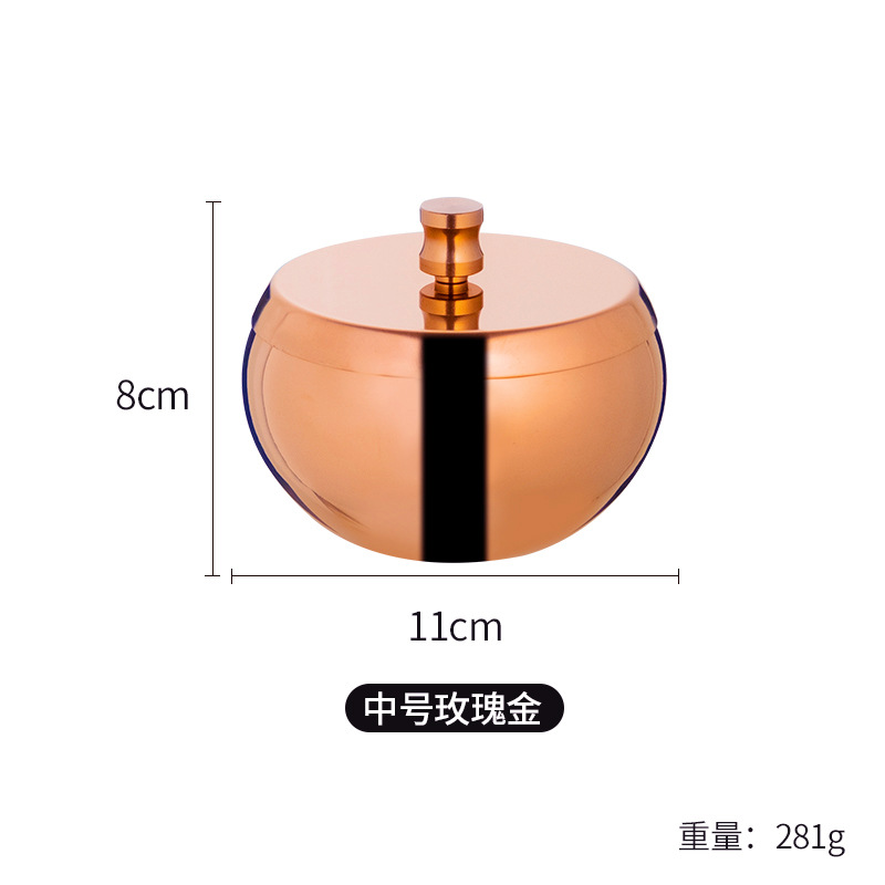 不带盖子 · 鼓型中号玫瑰金