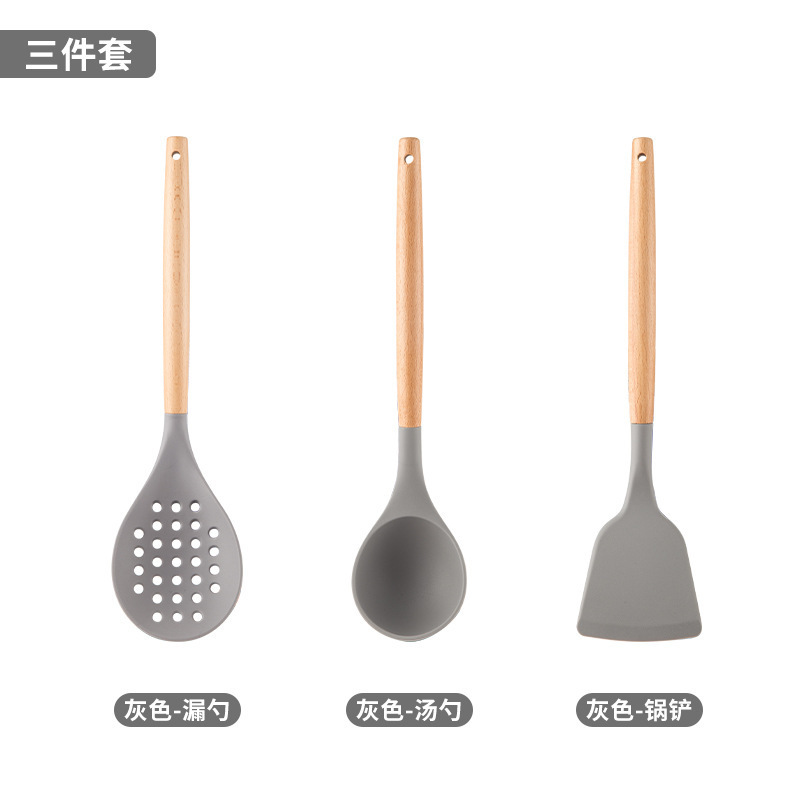 Silicone Kitchen Utensils Food Grade Silicone Spatula Soup Spoon Cooking Spatula Non-Stick Pan Kitchen Home Kitchen Utensils Complete
