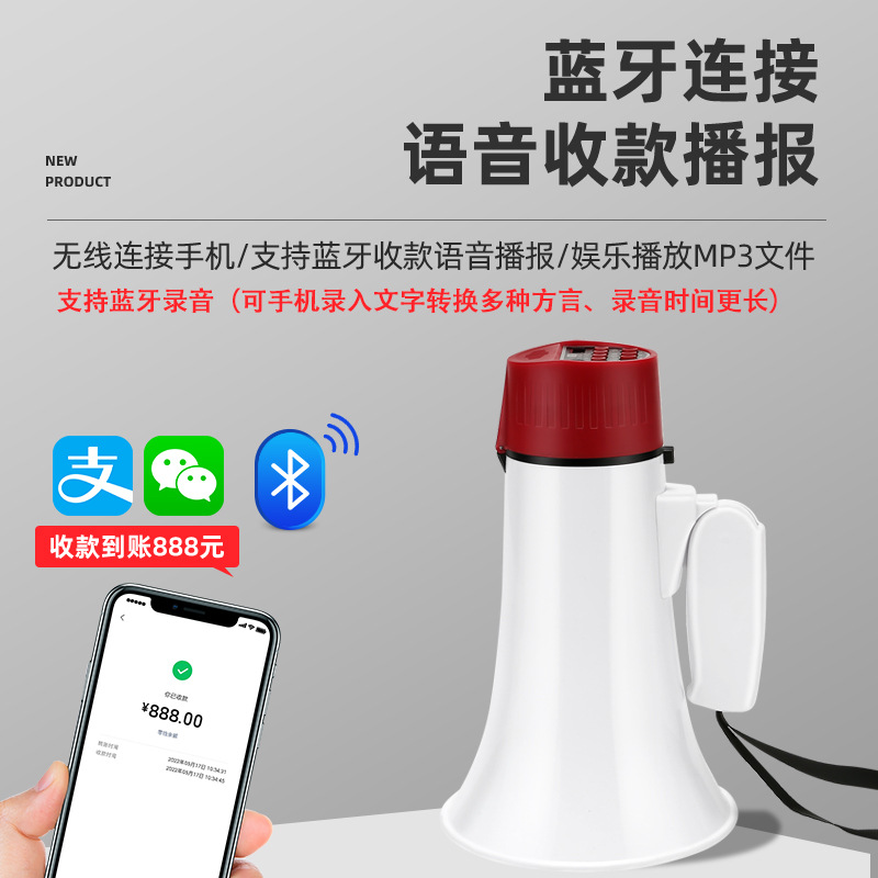 Handheld Megaphone Foldable Outdoor Recording Horn Speaker Loud Amplifier