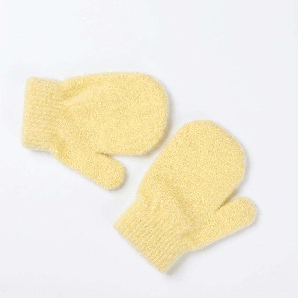 Winter Children's Crystal Velvet Warm Gloves Fleece-Lined Thickened Baby Full-Wrap Connected Anti-Scratch Gloves