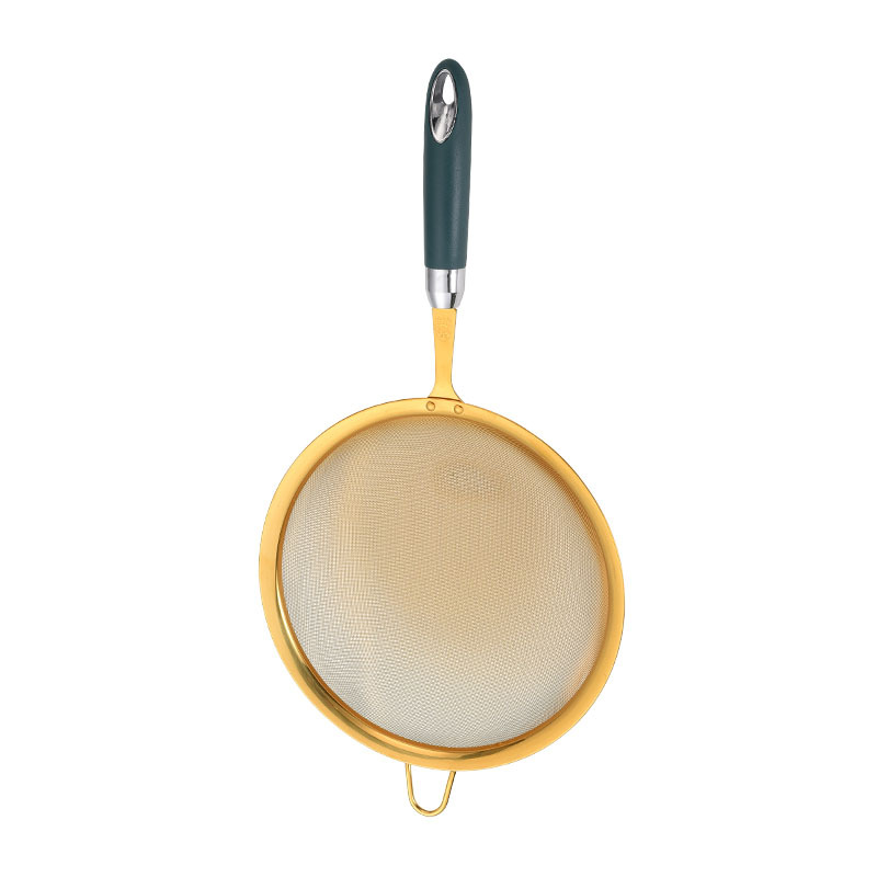 Home Kitchen Strainer Fine Mesh 304 Stainless Steel Filter Net Scoop Flour Soy Milk Dense Mesh Sieve Large Skimmer