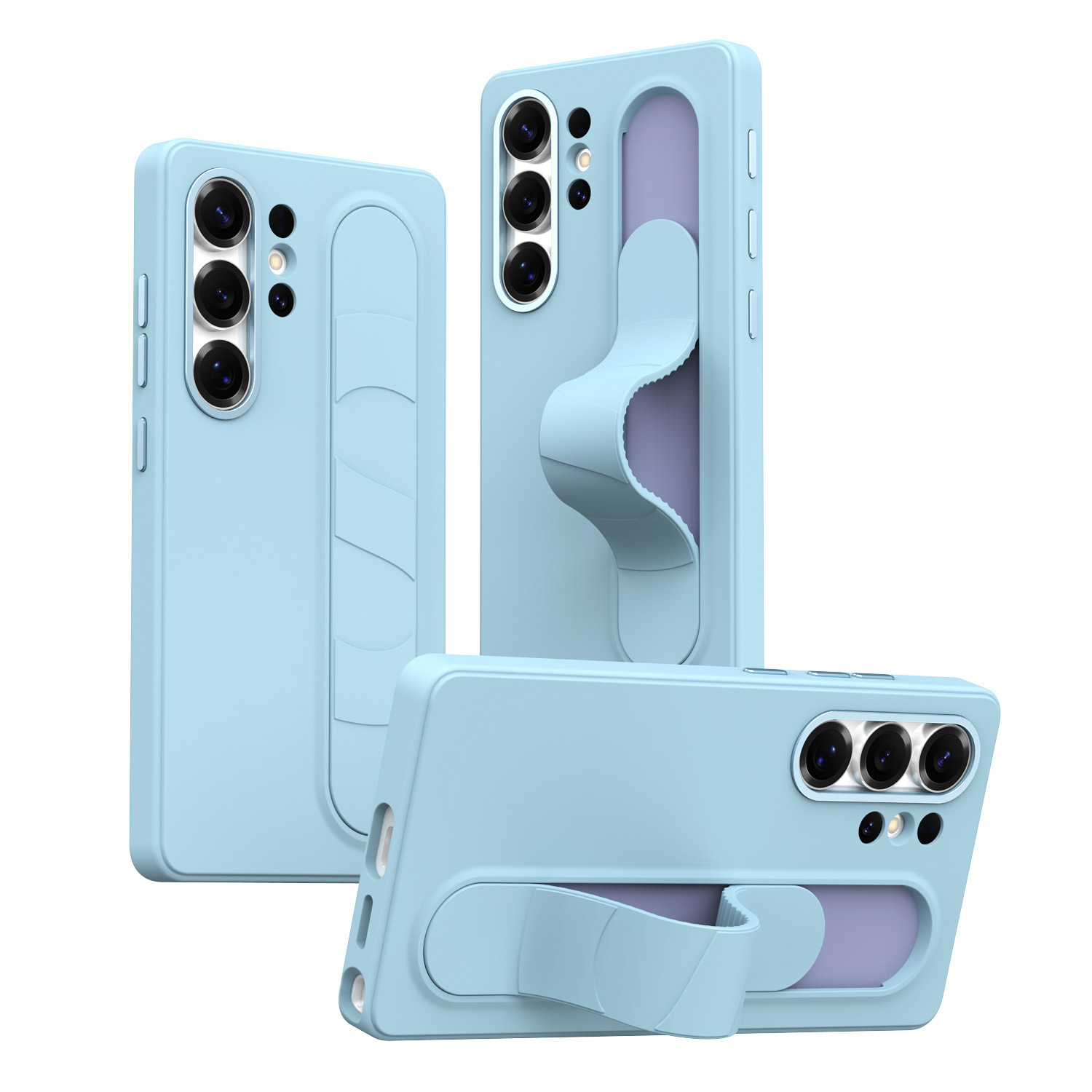 For Samsung S26Ultra Phone Case S25U Official Smart Button S24P Silicone Wrist Strap S23U Protective Case