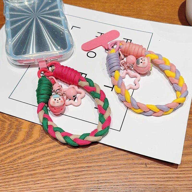 Contrast Color Camera Twist Wrist Keychain Phone Outdoor Lanyard Pendant Universal Handheld Woven Sturdy Short Rope