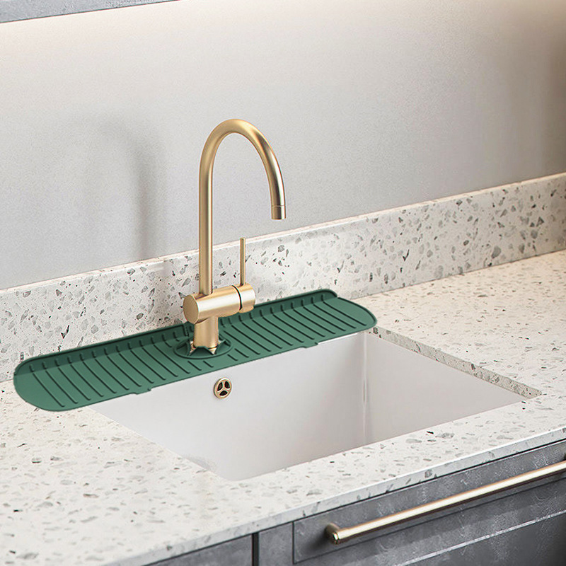 Non-slip silicone mat kitchen sink splash guard silicone material household washbasin countertop toiletries draining mat