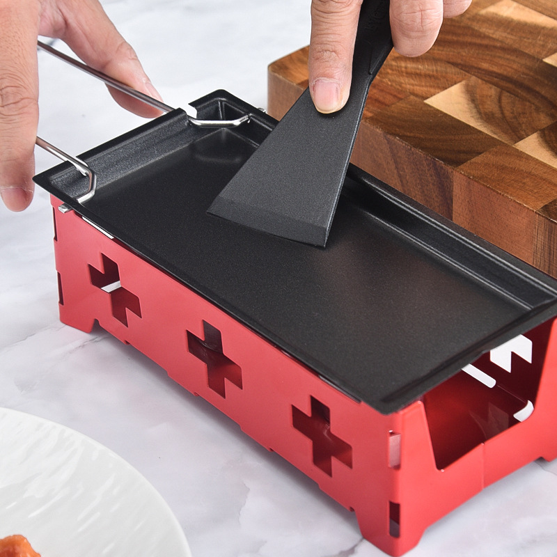 New outdoor camping portable cheese small baking pan coffee pot cream heating pan cheese mini small baking pan