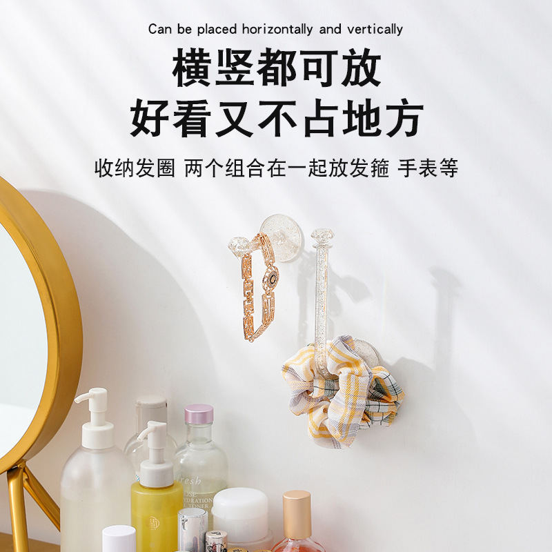 Plastic Storage Rack Hair Accessories Hair Clip Wall-Mounted Hair Tie Hook No-Drill Decorative Modern Simple