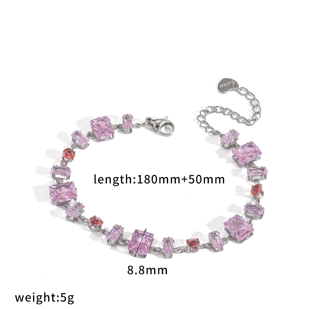 Ding Duo crystal bracelet dopamine colorful bangle stainless steel bracelet