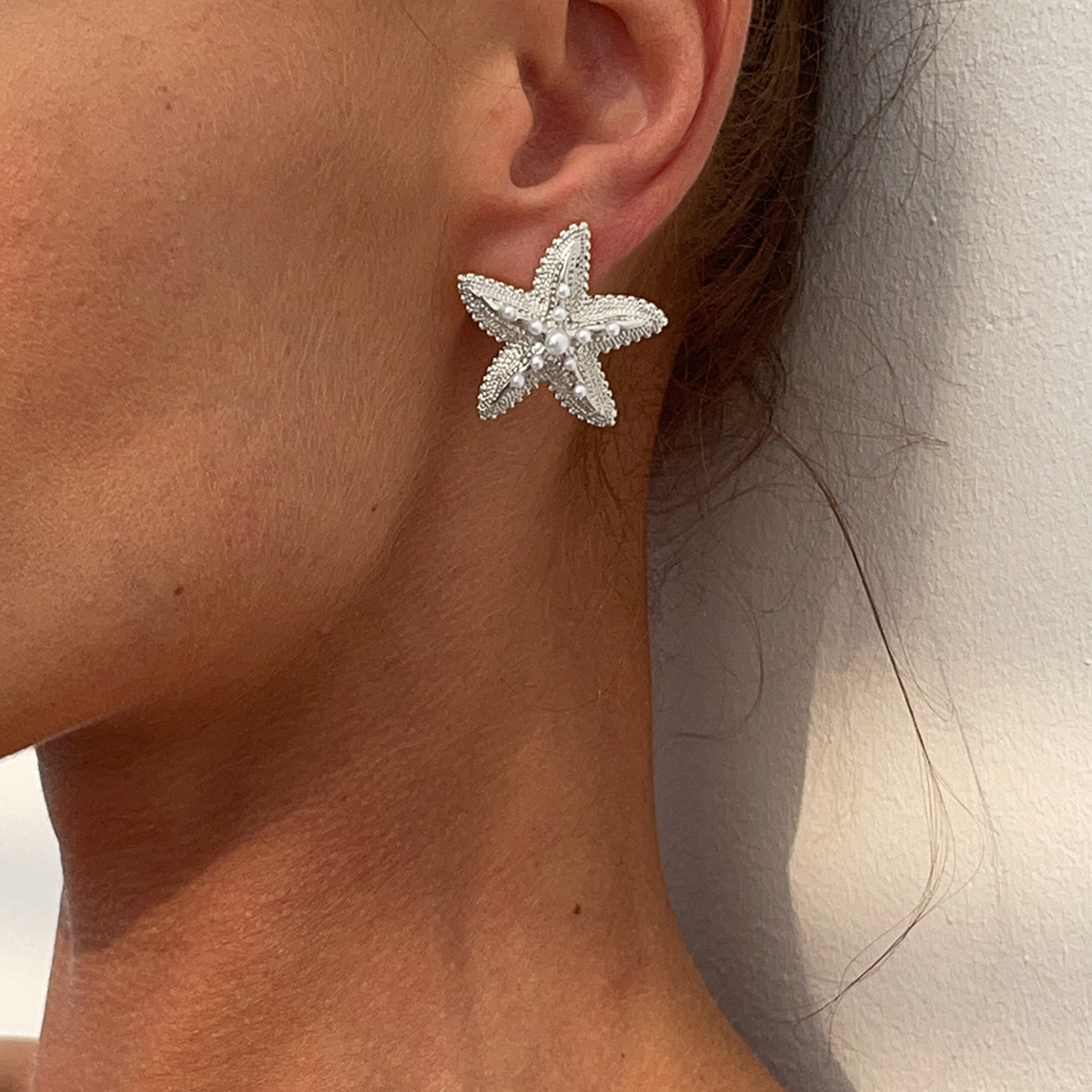 Jewelry ocean style party exaggerated star earrings vacation beach starfish metal earrings