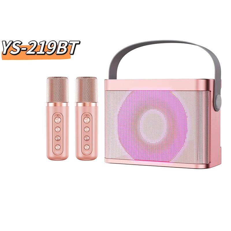 YS-219BT Bluetooth Speaker Outdoor Portable RGB Light Wireless Microphone KTV Home Karaoke