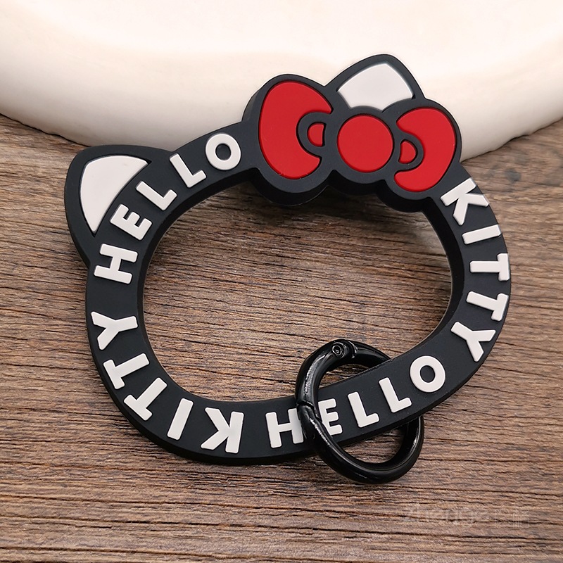 Cute cat ring pendant cartoon round ring phone strap gasket thin clip piece phone chain hanging piece not top shell does not affect
