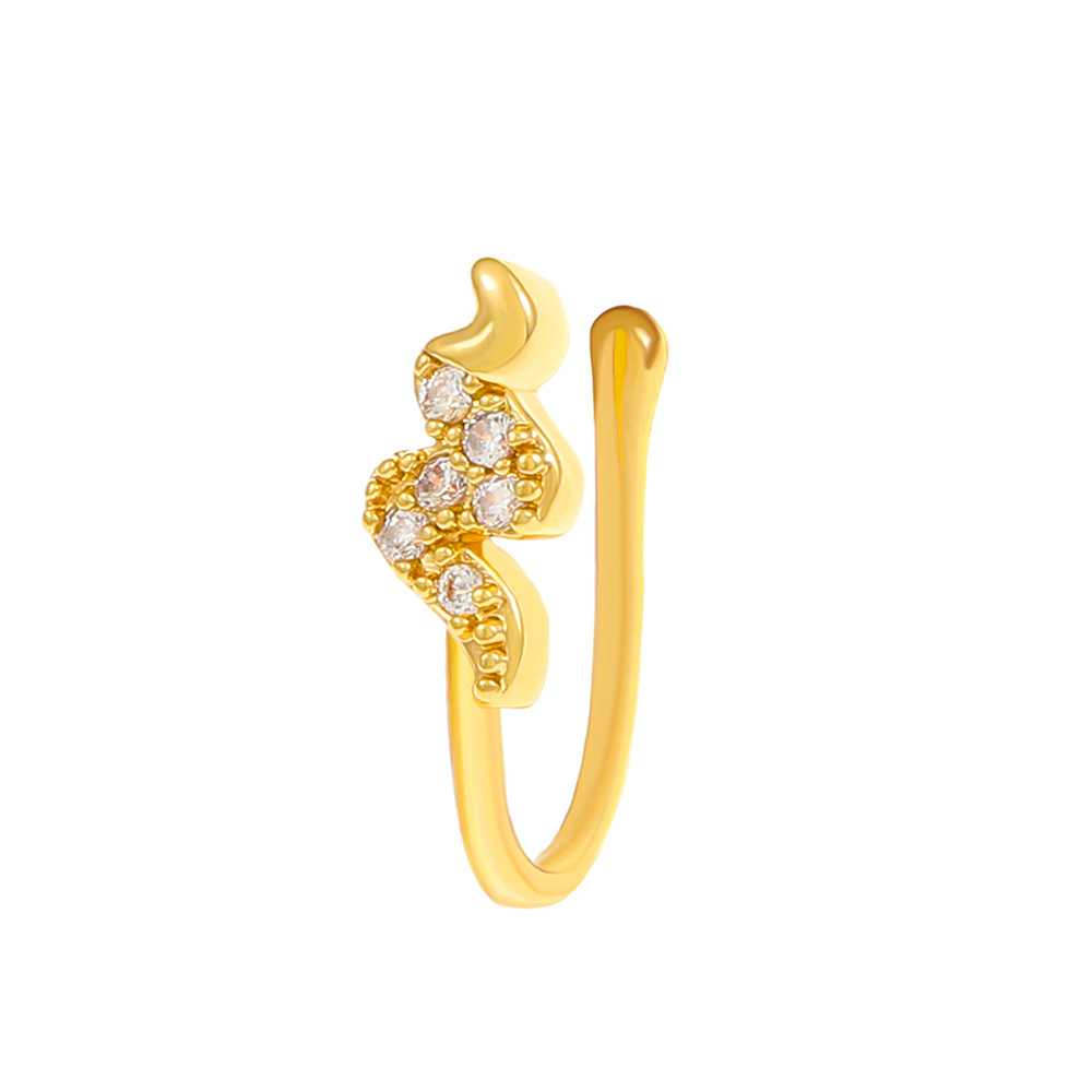 Non-Piercing Nose Clip Copper Set Zircon U-Shaped Star Love Crown Nose Ring No Piercing Nose Ornament Piercing Decor